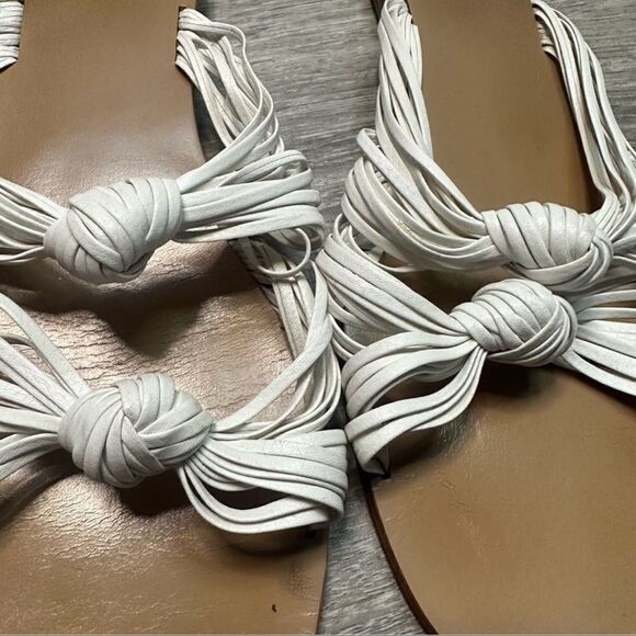 Raye X Revolve Lillian Leather Sandal in white Size 10 women’s flats - Picture 6 of 7